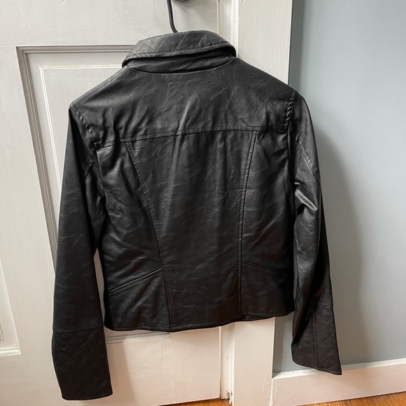 Black  vegan leather moto jacket- Out for a ride - Picture 3 of 5